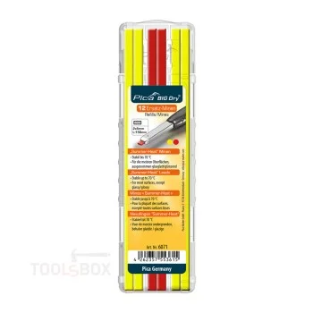Пълнители за Pica BIG Dry - Summer-Heat, жълти и червени, до 70 °C, 12 бр., 2x5x150 мм, 6071