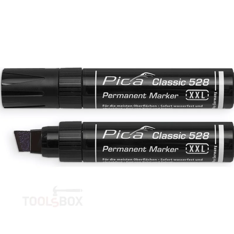 Permanent Marker XXL - Pica Classic 528, Black, 4-12 mm Chisel Tip, 528/46