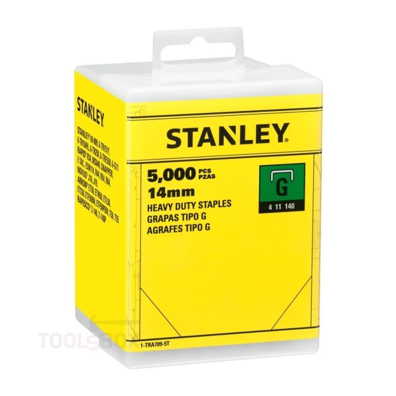 Скоби за такер - Stanley, тип G, 14 мм, поцинковани, 5000 броя, 1-TRA709-5T