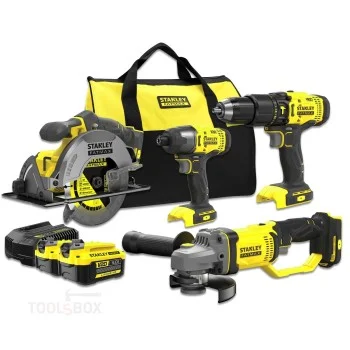 Комплект акумулаторни машини - Stanley FatMax, SFMCK469M2-QW, V20, 18 V, 4 части