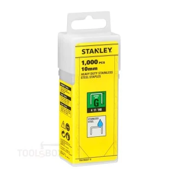 Скоби за такер - Stanley, неръждаема стомана, тип G, 10 мм, 1000 бр., TRA706SST-0