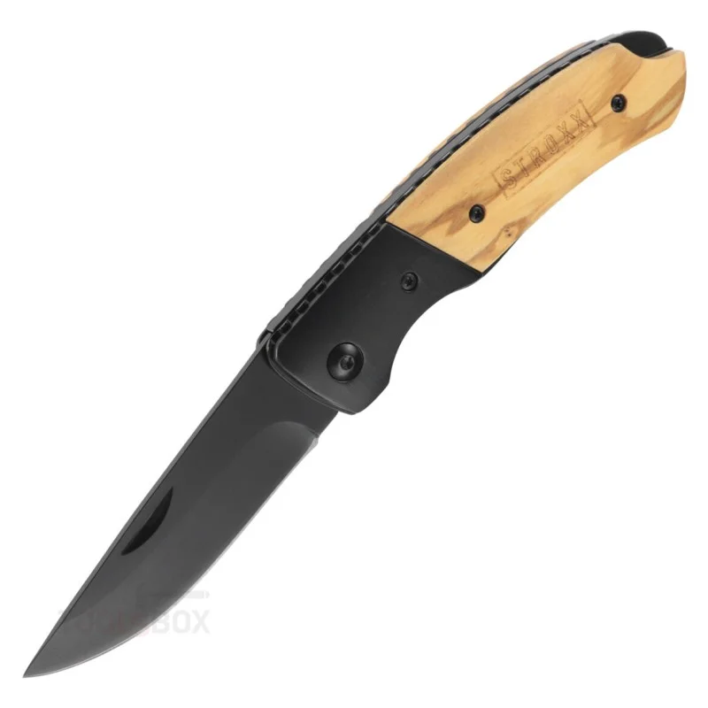Folding Knife - STROXX RS, Stainless Steel, Wood Handle, Titanium Finish, 102-515