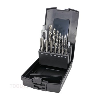Комплект метчици със свредла и върток - STROXX, M3-M12, HSS-G, 15 части, 500-962