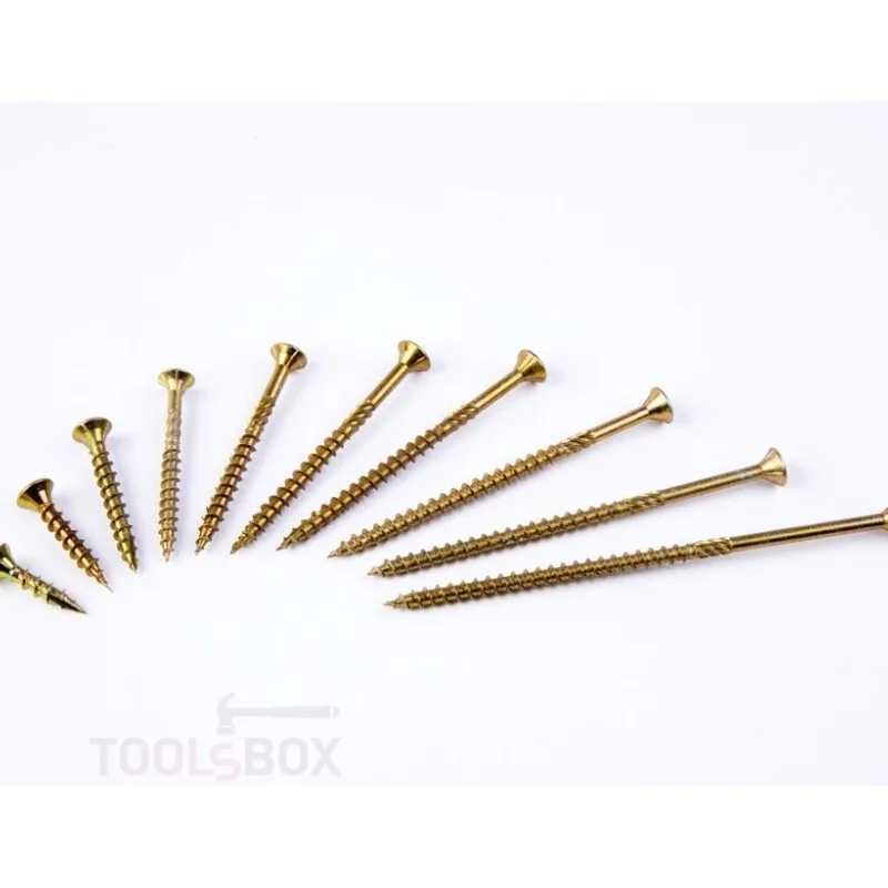 Wood Screws - XR Gold, 5.0 x 120 mm, Pozi, 100 Pieces, 010239