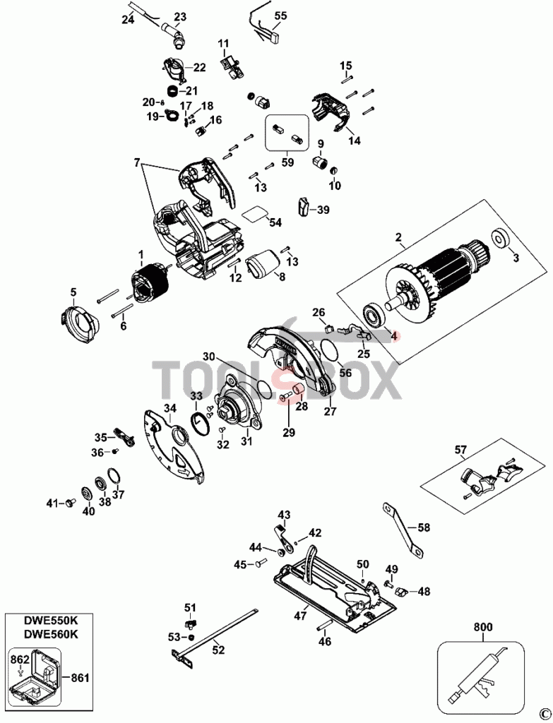 Stator for DeWALT DWE550, DWE560 handheld circular saw / N178802