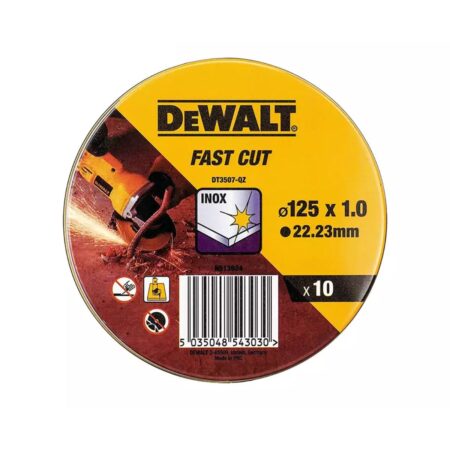 Кутийка с дискове за рязане на метал DeWALT DT3507-QZ , ф 125мм , INOX/ 10бр