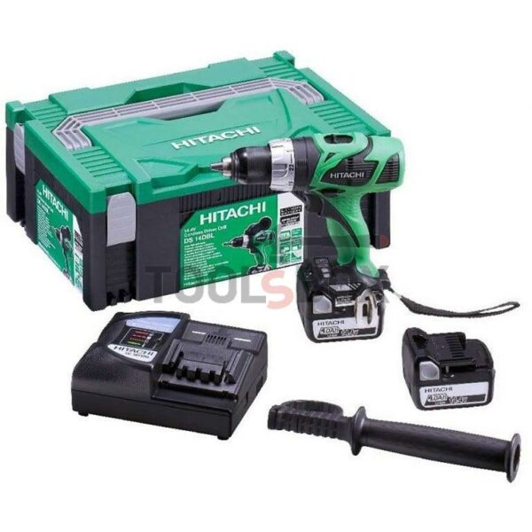 Винтоверт акумулаторен  HITACHI DS14DBL, 14.4 V, 4.0 Ah 68 Nm-TW