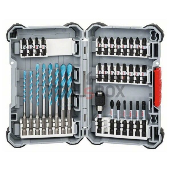 Комплект монтажен Bosch Impact Control Multi Construction, накрайници и свредла, с 6-стен опашка 35 части /  2608577147