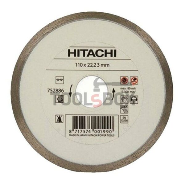 Диск диамантен за мокро рязане Hitachi 752886 ф 110х 22.23 мм - Image 2
