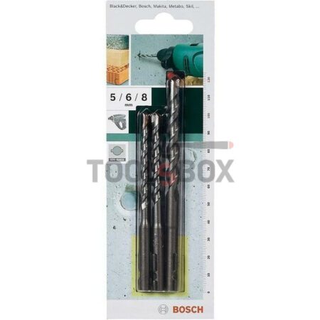 Свредла с твърдосплавни пластини Bosch, с SDS-Quick за бетон ф 5.00- 8.00 мм, 3 бр.комплект
