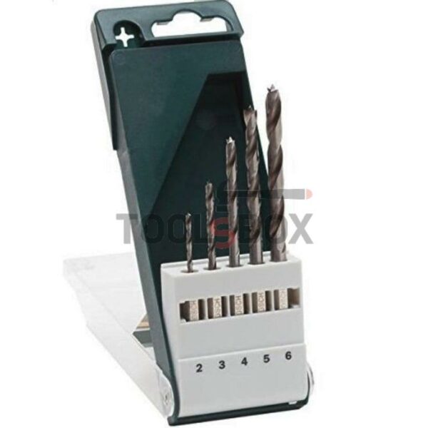 Свредла за дърво Bosch, с 6-стен опашка 1/4" ф 2.00- 6.00 мм, 5 бр комплект 2609255326