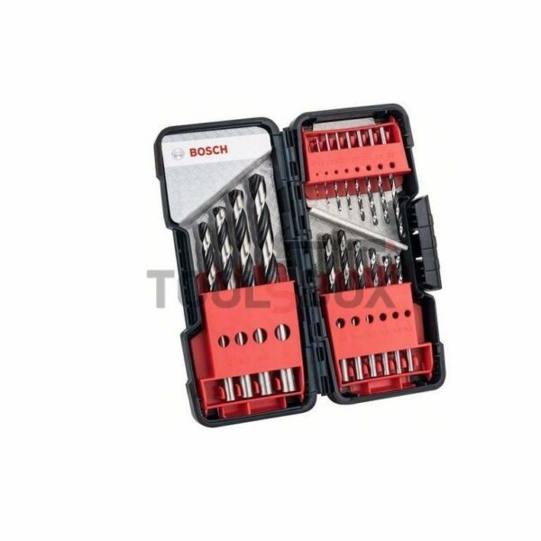 Свредла за метал PointTeQ Bosch, HSS-R валцовани, DIN 338 ф 1.00- 10.00 мм, 18 бр комплект