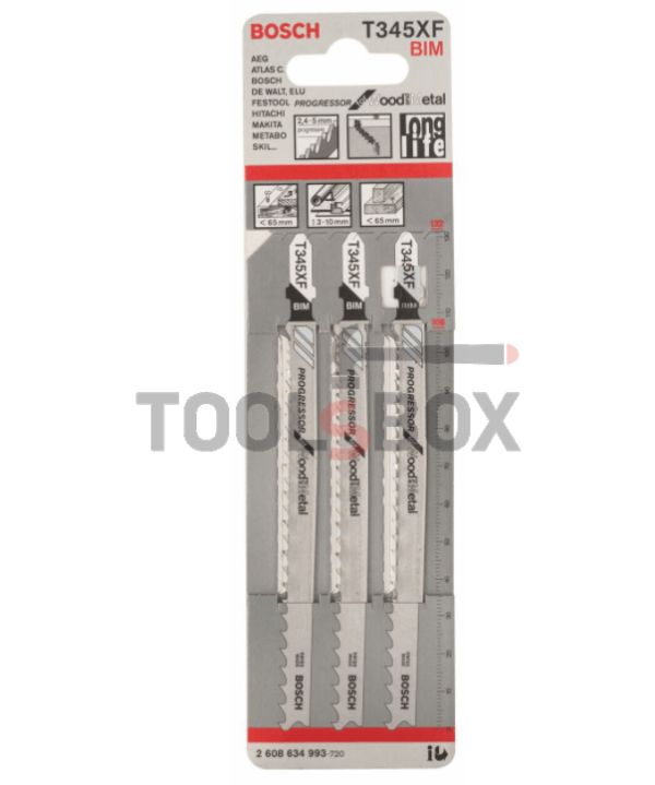Нож за прободен трион Bosch Professional T345XF за дърво и метал 2608634993