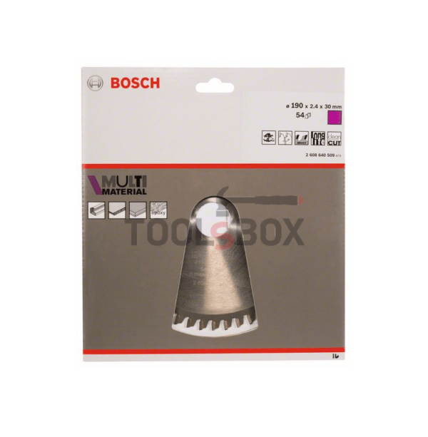 Циркулярен диск Bosch Ф190x30x2,4 mm; 54 Multi Material Z54 / 2608640509