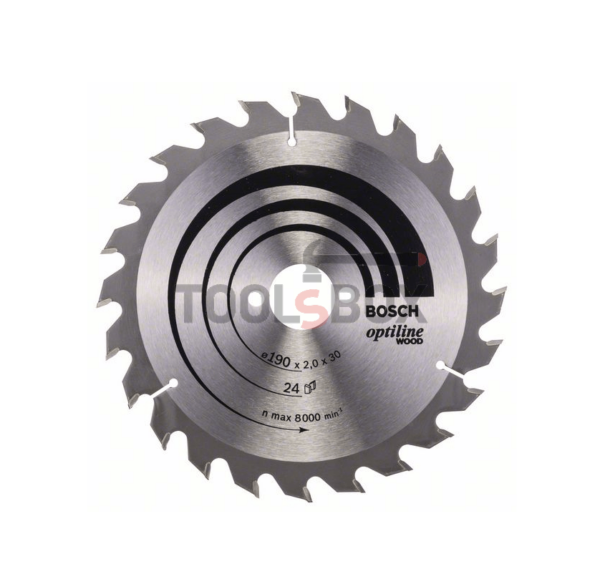 Циркулярен диск Bosch ф190x30x2,0 mm, 24 Optiline Wood Z24 / 2608641185