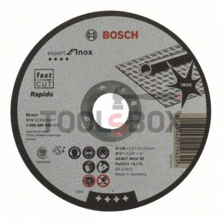 Диск за рязане Bosch Expert за Inox 125 mm,1,0 mm, 1 бр. / 2608600549 Rapido, AS60TBF