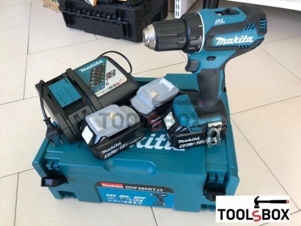 Безчетков Винтоверт - Бормашина Makita DDF485RTJ3, 18 V, 50 Nm