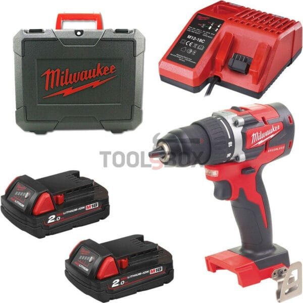 Безчетков Винтоверт Milwaukee M18 CBLDD-202C , 60Nm 2-скоростен