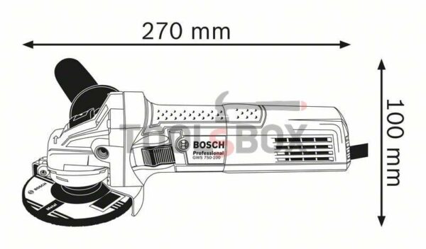 Ъглошлайф Bosch GWS 750 S Professional / 750 W , 125 mm, рег. на обороти / 3601C94002