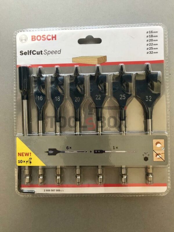 Комплект самонарязващи се свредла за дърво Bosch 2608587009 / 7 броя / 152мм