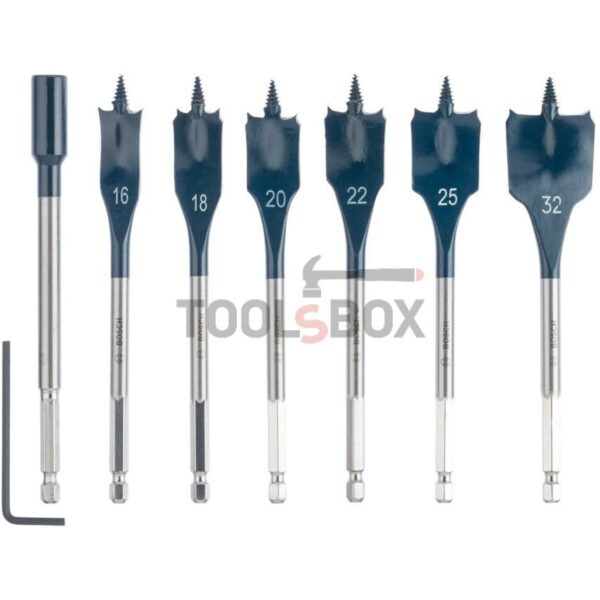 Комплект самонарязващи се свредла за дърво Bosch 2608587009 / 7 броя / 152мм - Image 2