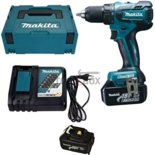 Акумулаторен безчетков винтоверт MAKITA DDF459RFJ, 18V, 45Nm
