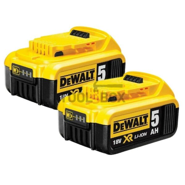 Акумулаторни батерии DeWALT DCB 184 x 2, 18V, 5,0Ah, Li-Ion, 2 бр.
