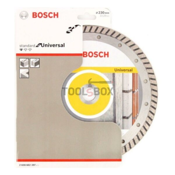 Диамантен диск Bosch 2608602397 Standard for Universal TURBO 230x2.5x22.23мм