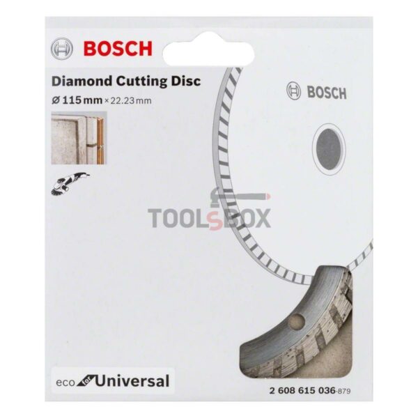 Диамантен диск Bosch 2608615036 Turbo ECO Universal 115x2.0x22.23мм