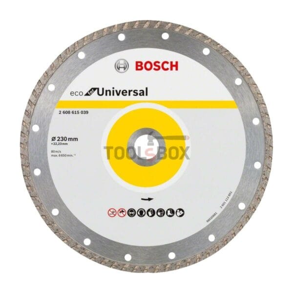 Диамантен диск Bosch 2608615039 Turbo ECO Universal 230x3.0x22.23мм