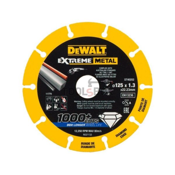 Диамантен диск DeWALT DT40252 Extreme METAL 125х1.3х22.23мм