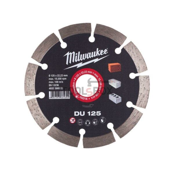 Диамантен диск Milwaukee DU125×22,2мм, 4932399522