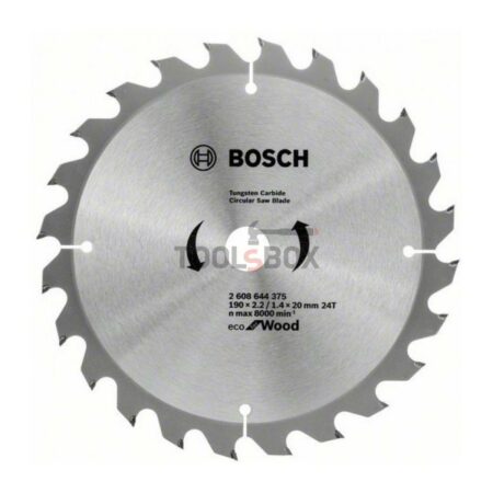 Диск за циркуляр Bosch 2608644375 Eco for Wood, 190x20мм, 24 зъба