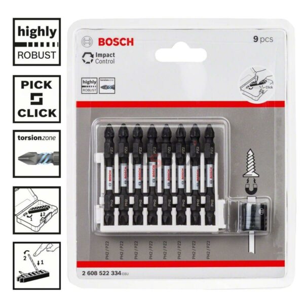 Двустранни битове Bosch 2608522334 Impact Control 65мм, 9 части