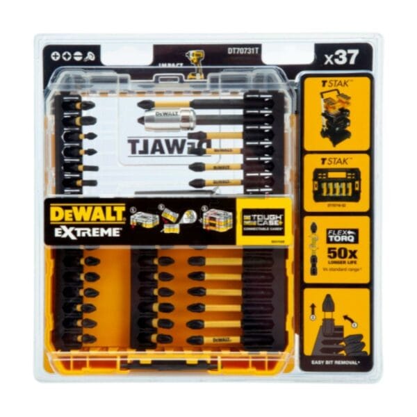 Комплект ударни битове и накрайници Dewalt DT70731T, 37 части, FLEXTORQ