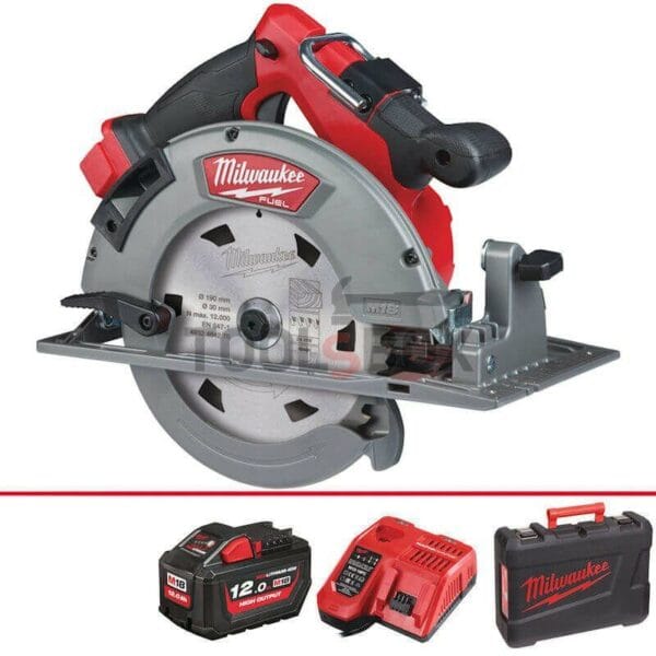 Акумулаторен безчетков ръчен циркуляр Milwaukee M18FCS66-121C / 190 мм