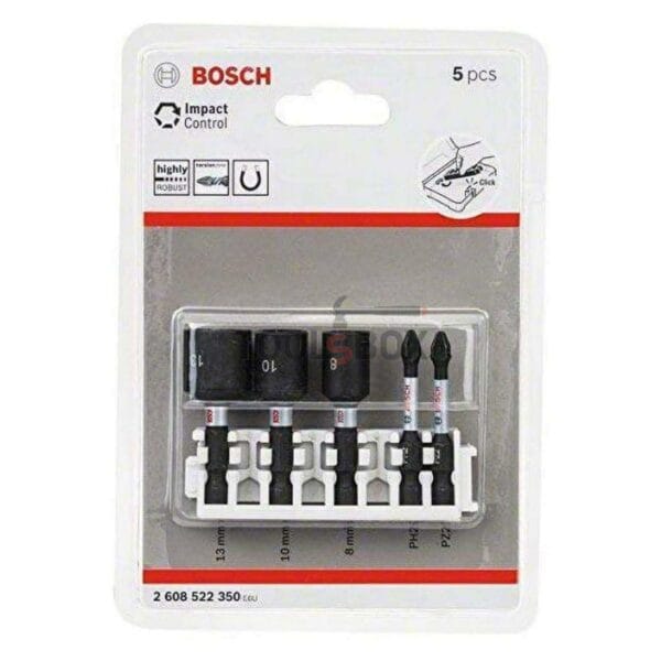 Накрайници и битове Bosch 2608522350, Impact 5 части