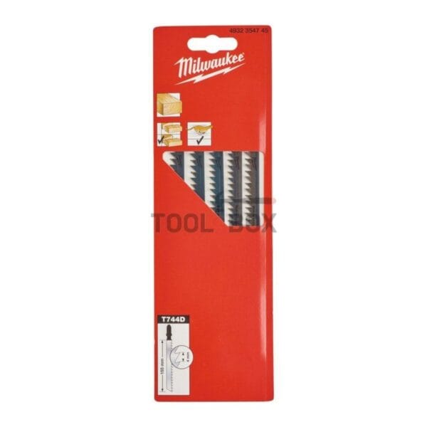Нож за зеге за дърво и PVC Milwaukee 4932354745 /155x4/T744D - 5 бр.