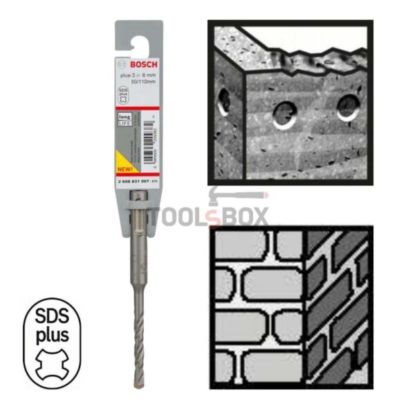 Свредло BOSCH SDS plus-3 за бетон 6x50х110мм
