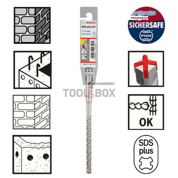 Свредло за бетон BOSCH SDS plus-5X, 8x100х160мм