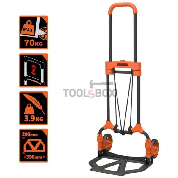 Транспортна количка с гумени колела DEWALT Black and Decker, 65 кг.