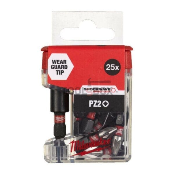 Ударни накрайници с магнитен държач Milwaukee 4932479857, PZ2х25мм, 25 броя