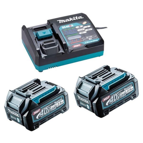 Комплект батерии и зарядно Makita 191J81-6, 40V, 2x2.5 Ah, XGT