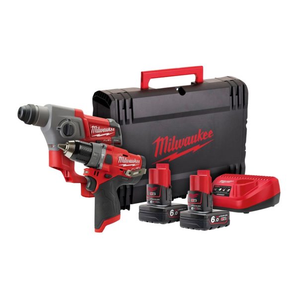 Комплект винтоверт и перфоратор Milwaukee M12PP2B-602X, 12V
