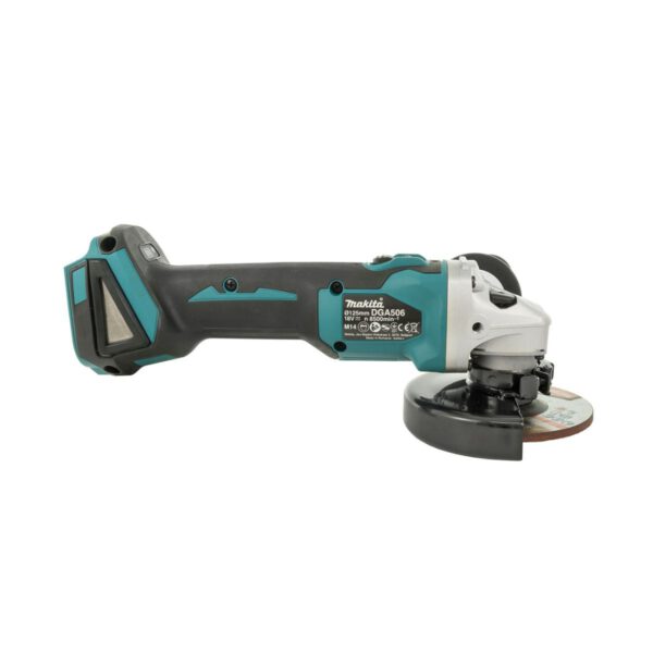 Акумулаторен ъглошлайф Makita DGA506ZJ, 18 V, 125 мм, безчетков