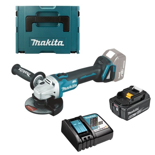 Акумулаторен ъглошлайф Makita DGA506ZJ + зарядно DC18RC + батерия BL1860B 6 Ah