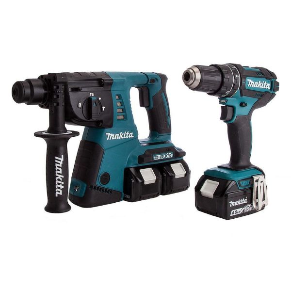 Комплект акумулаторен ударен винтоверт DHP482 и перфоратор DHR263 Makita - DLX2137M / 18V LXT