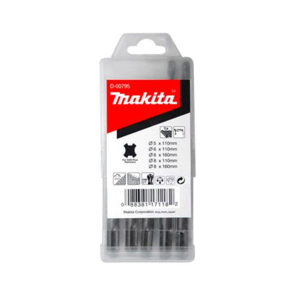 Комплект свредла за бетон Makita D-00795 / SDS-plus - 5 части
