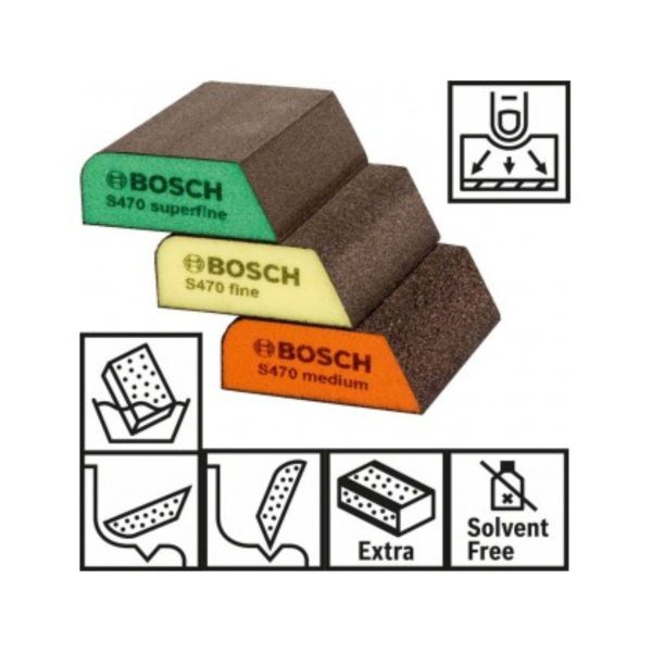 Шкурка / гъба за ръчно шлайфане Bosch - 98х120 mm, 2608621252 - 3 бр.