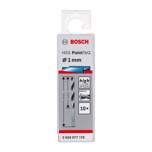 Свредло за метал ф1.0mm Bosch 2608577178, HSS, PointTeQ